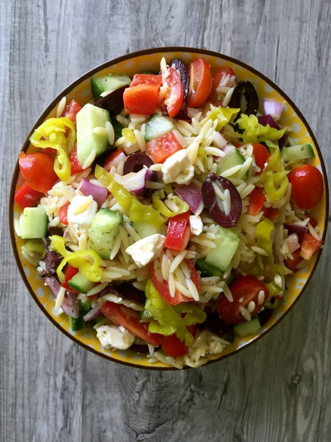 Greek Orzo Pasta Salad - A Cedar Spoon