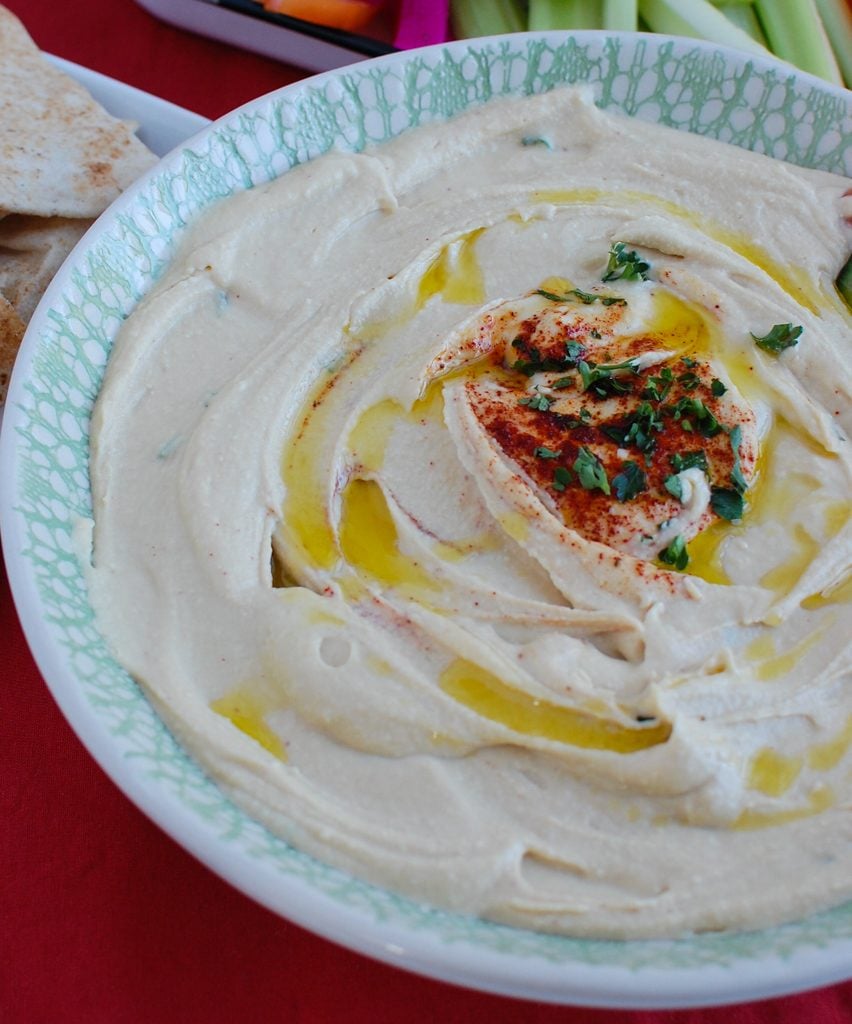 Lebanese Hummus Recipe with vegetables