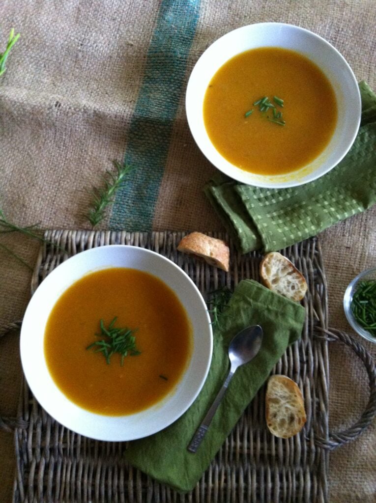 bowls of Roasted Butternut Squash Soup