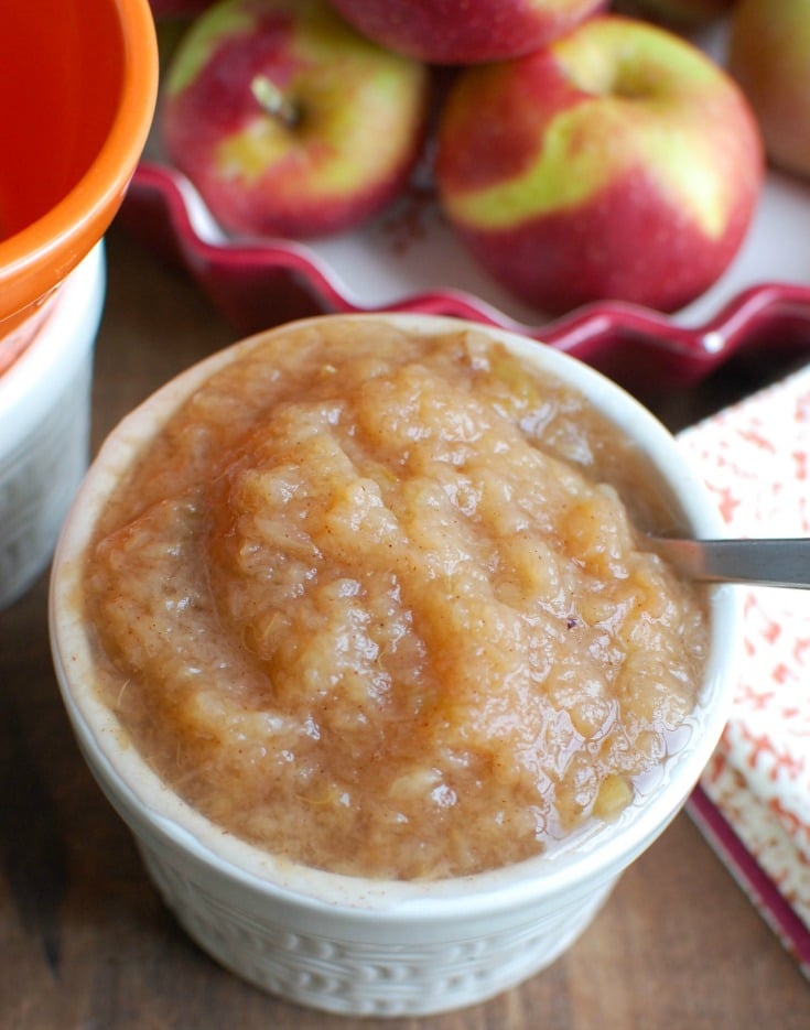 Crockpot Applesauce in a bowl.
