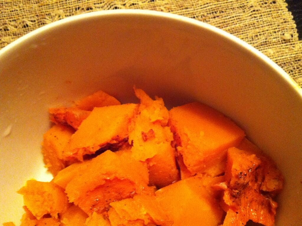 Roasting Butternut Squash - bowl of squash