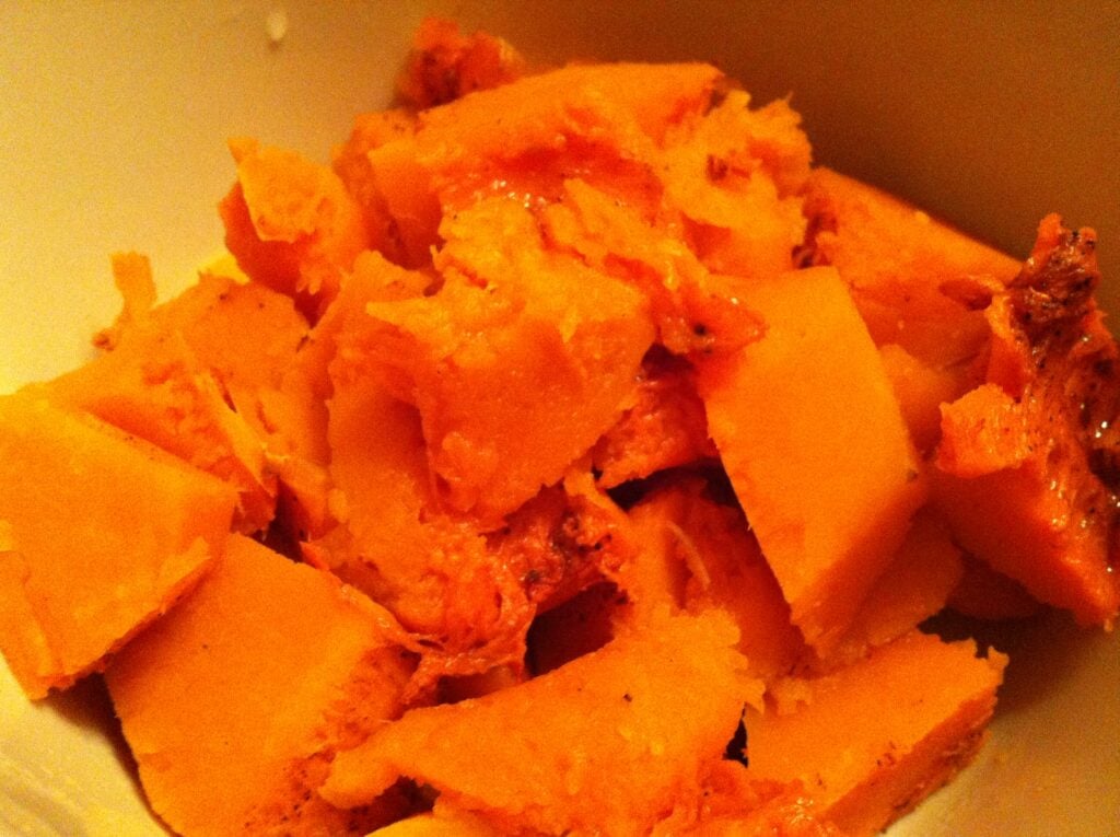 Roasting Butternut Squash - roasted squash