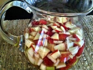 pitcher of White Pear and Apple Sangria