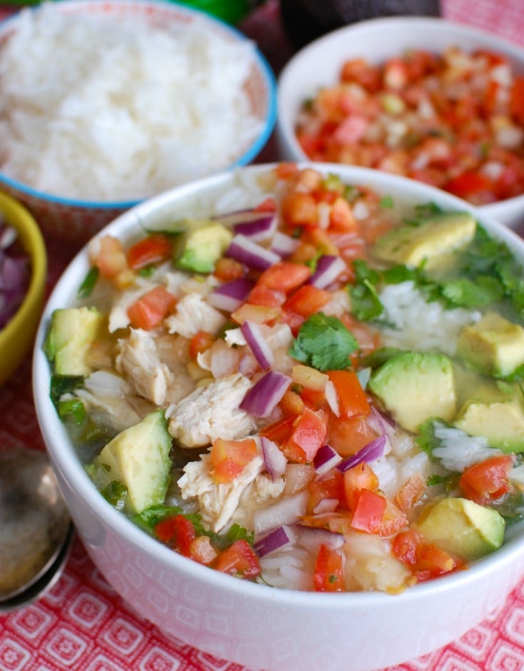 Slow Cooker Mexican Chicken Lime Soup with tomatoes