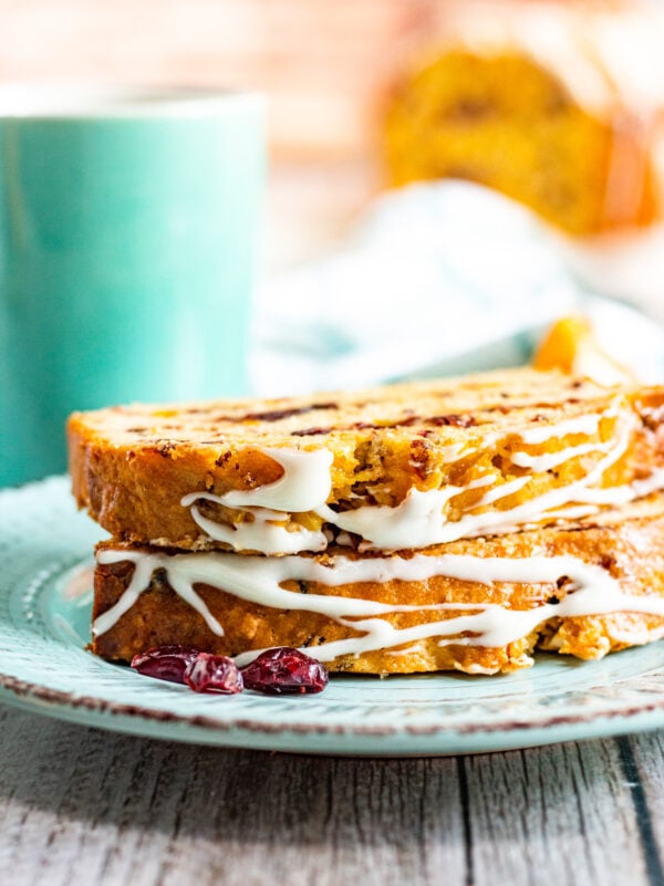 Cranberry Bread Recipe on plate 