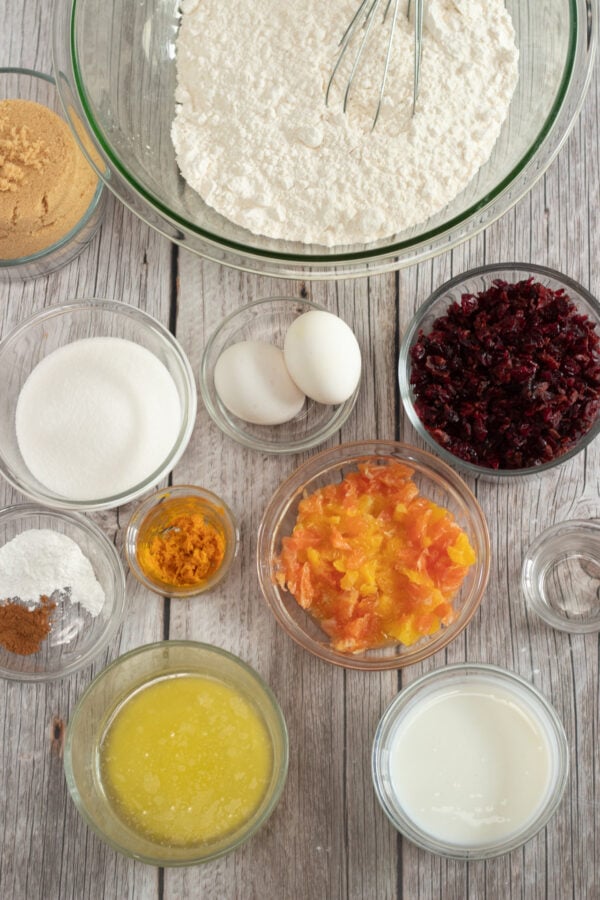 Cranberry Bread Recipe ingredients