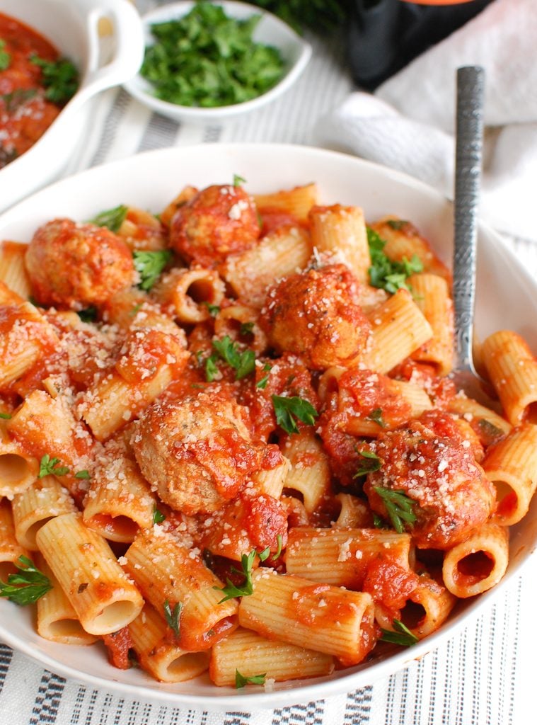 Crockpot Turkey Meatballs with Spoon 