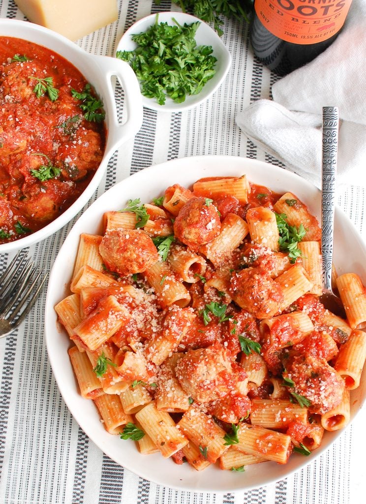 Crockpot Turkey Meatballs above shot