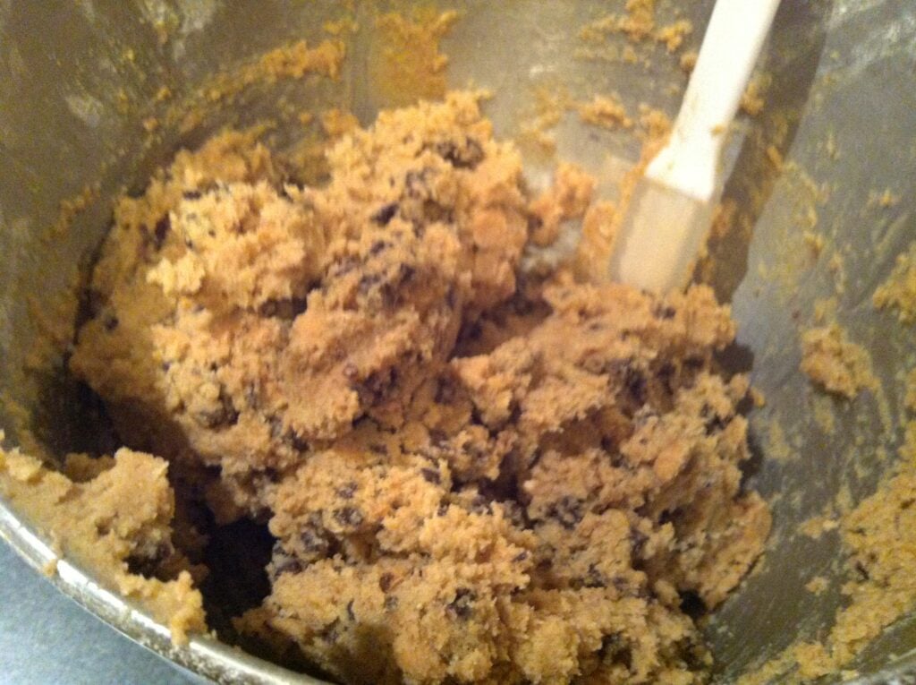 Chocolate and Peanut Butter Chip Cookies - cookie dough