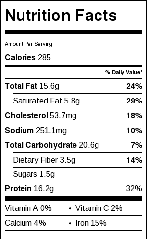 Kibbeh - nutritional information