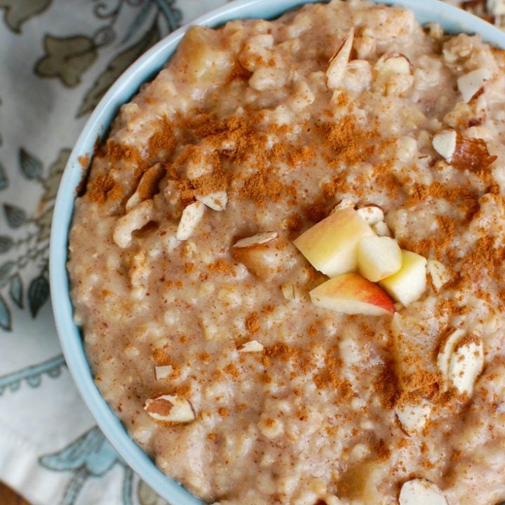 Slow Cooker Steel Cut Oatmeal in a bowl