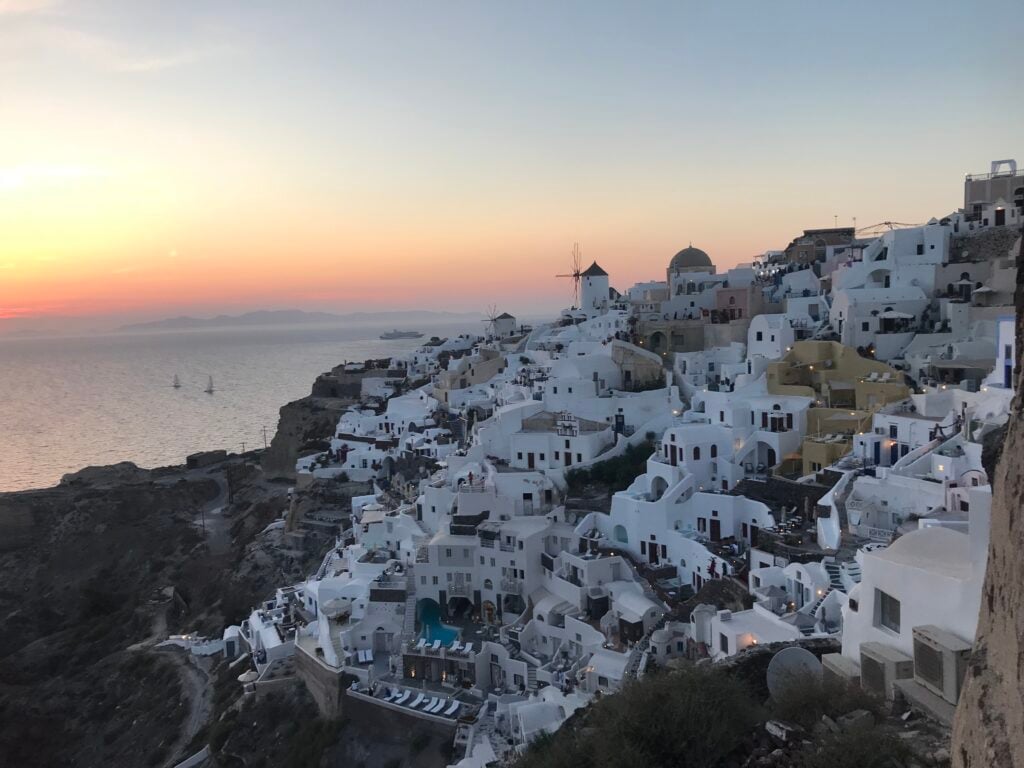 Santorini, Greece at Sunset