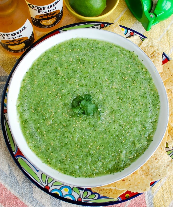 Easy Homemade Salsa Verde with beer 