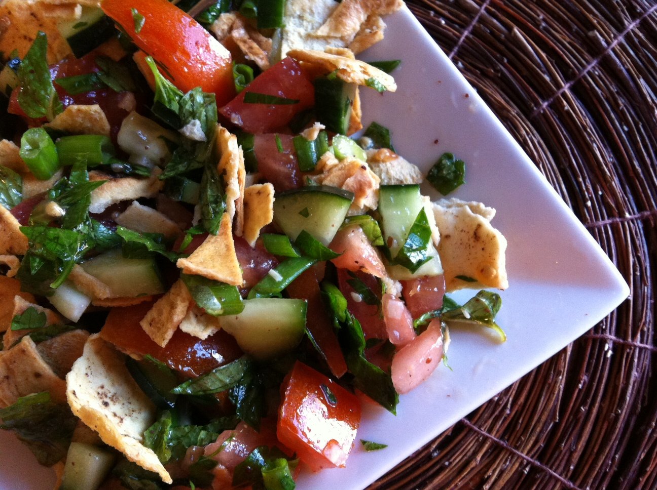 Pita Bread Salad recipe from A Cedar Spoon
