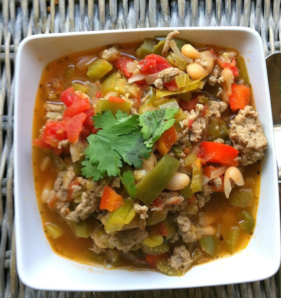 Cajun Green Chili - spicy turkey chili