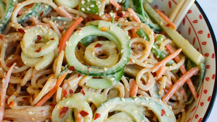 Sesame Noodles with Chopsticks