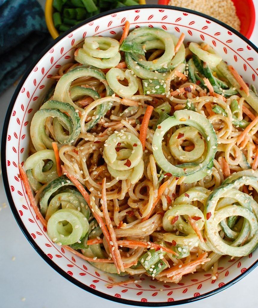 Sesame Noodles in a bowl 
