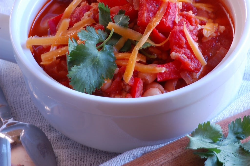 bowl of Turkey And White Bean Chili