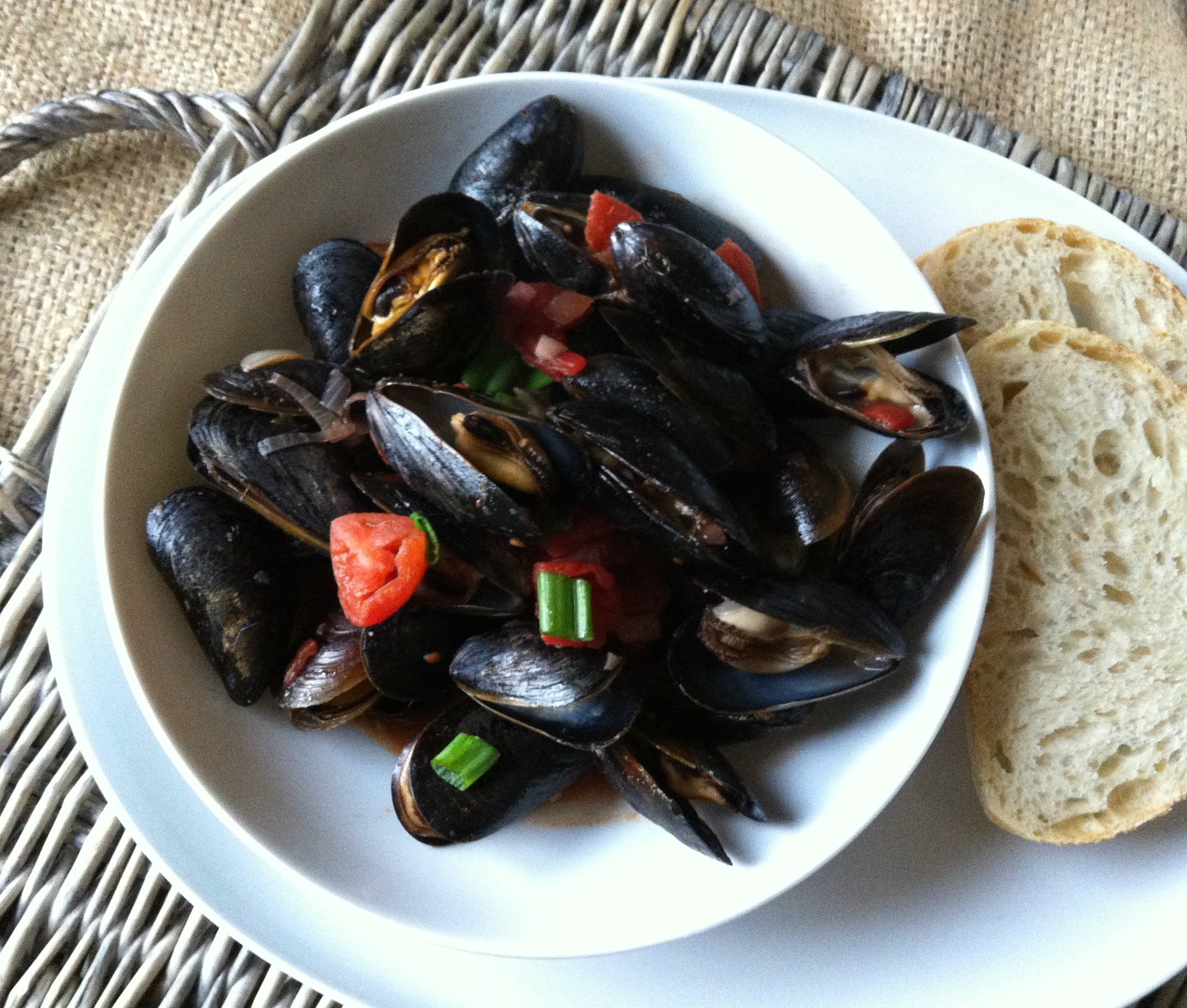 Mussels With Smoked Spanish Paprika from A Cedar Spoon