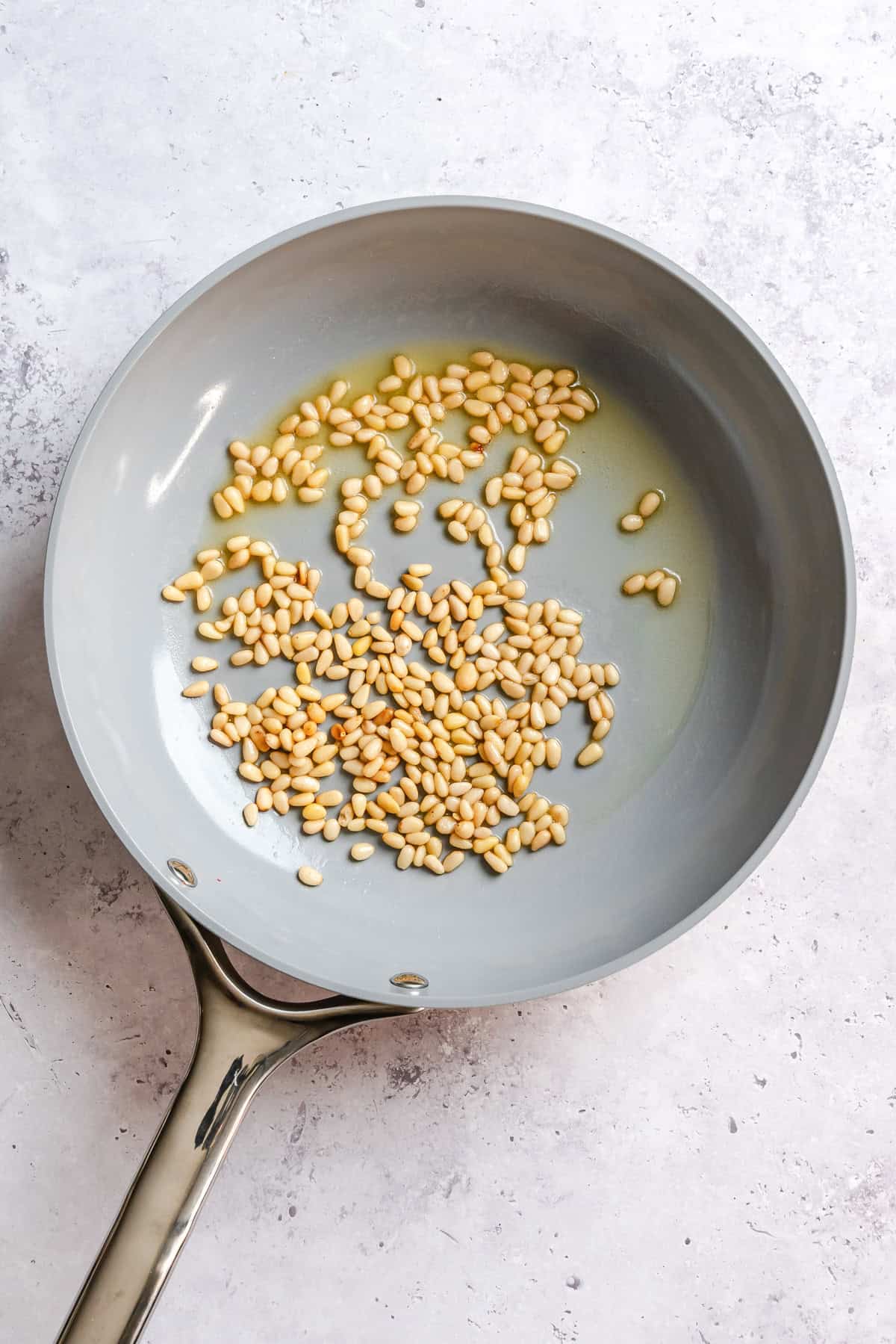 Pine Nuts in a skillet