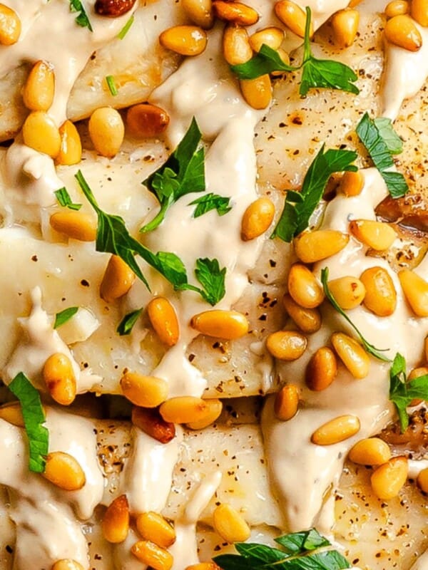 Easy Baked White Fish with Pine Nuts