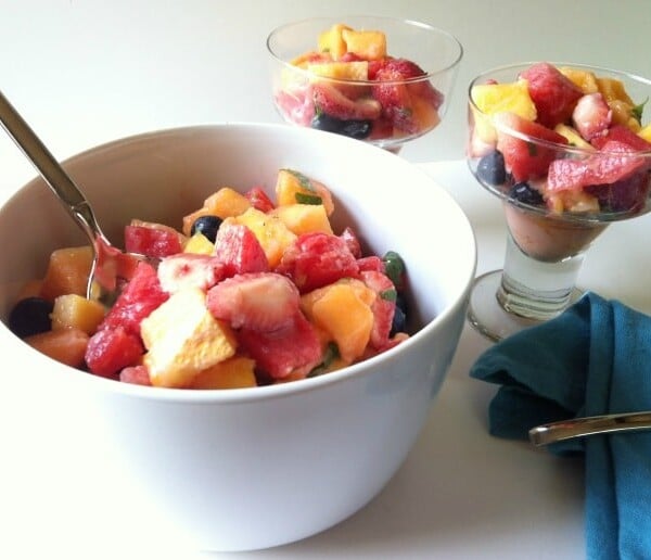 Fruit Salad with Yogurt Honey Lemon Dressing - A Cedar Spoon