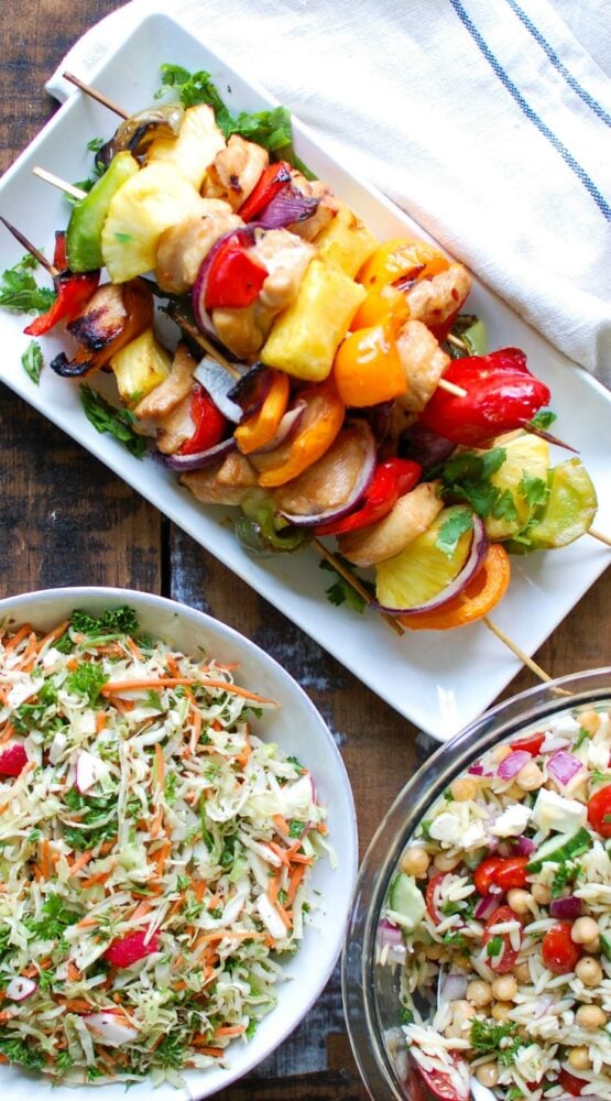 Summer Orzo Pasta Salad with chicken