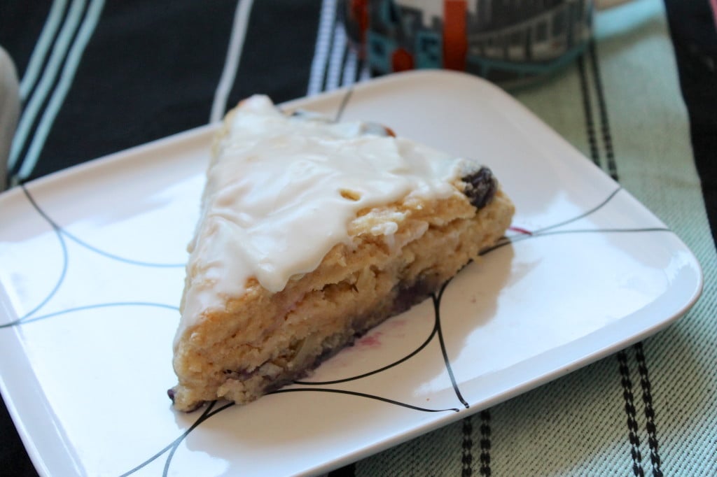 Blueberry-Lemon Yogurt Scones on a plate