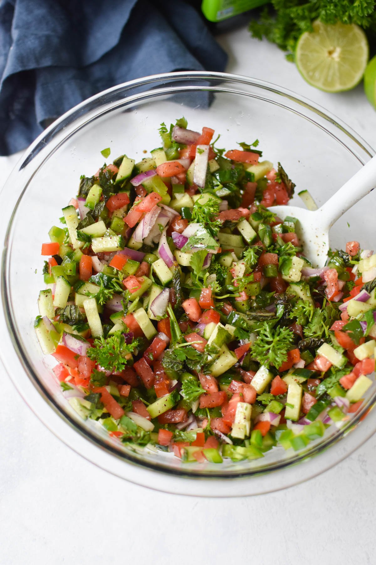 Shirazi Salad Recipe with dressing 