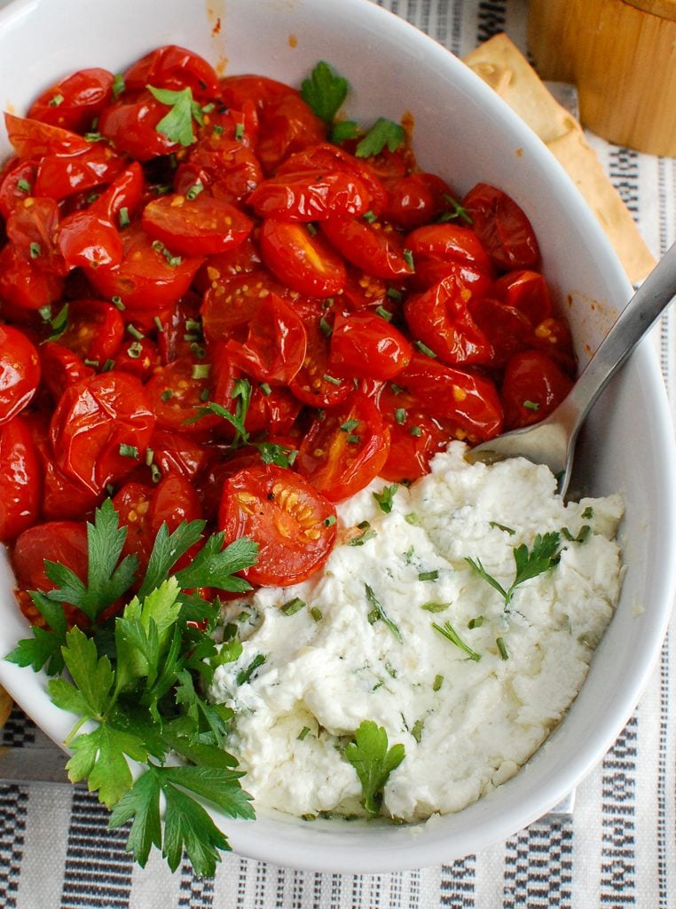 Goat Cheese Dip with parsley