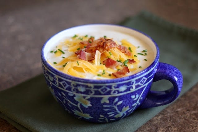 baked potato soup - A Cedar Spoon