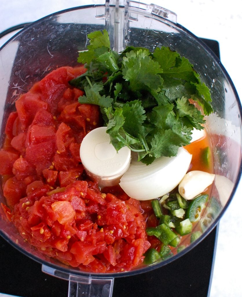 Homemade Salsa ingredients 