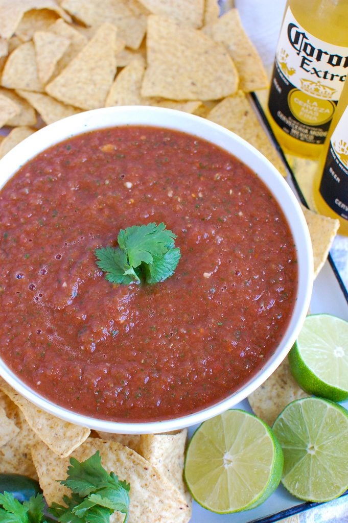 Homemade Salsa with chips 