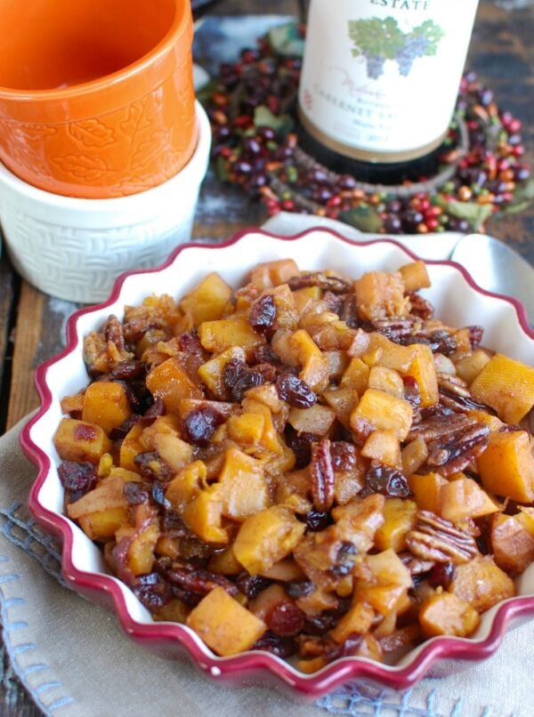 Butternut Squash Apple Bake with spoon