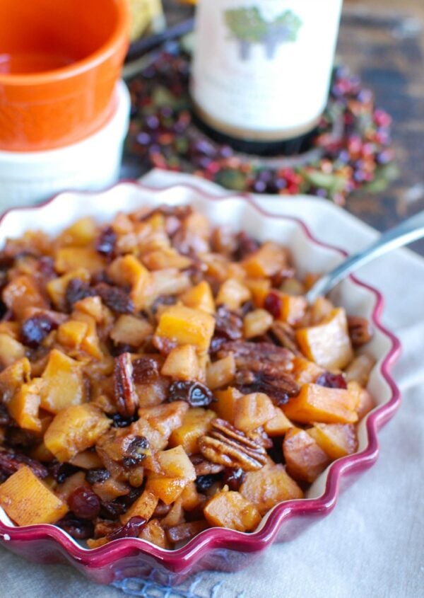 Butternut Squash Apple Bake in dish