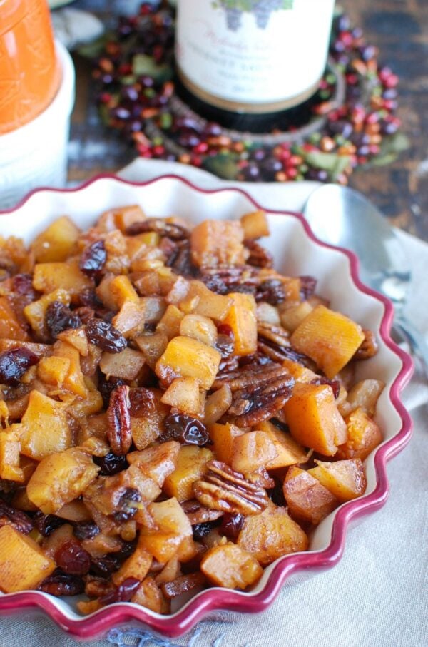 Butternut Squash Apple Bake in dish