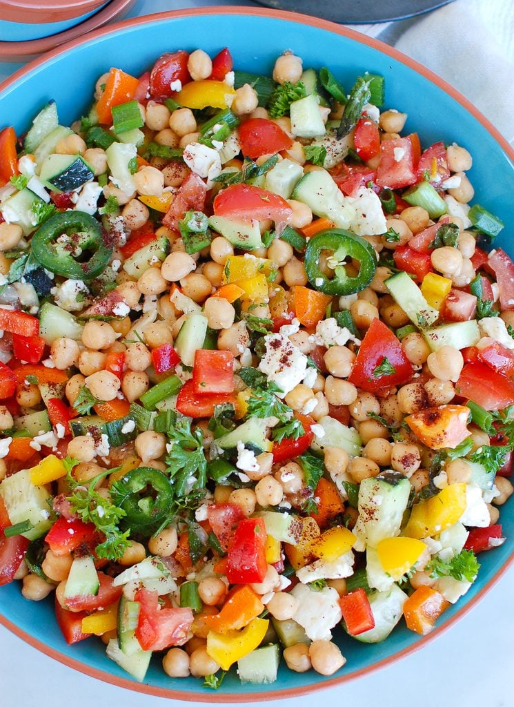 Chickpea Salad in bowl 