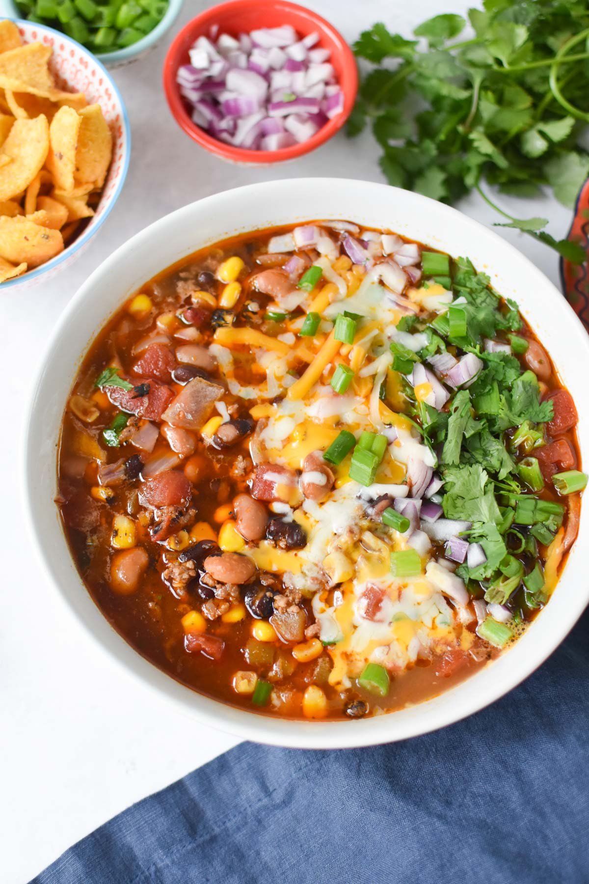 Slow Cooker Taco Soup Recipe with cilantro 