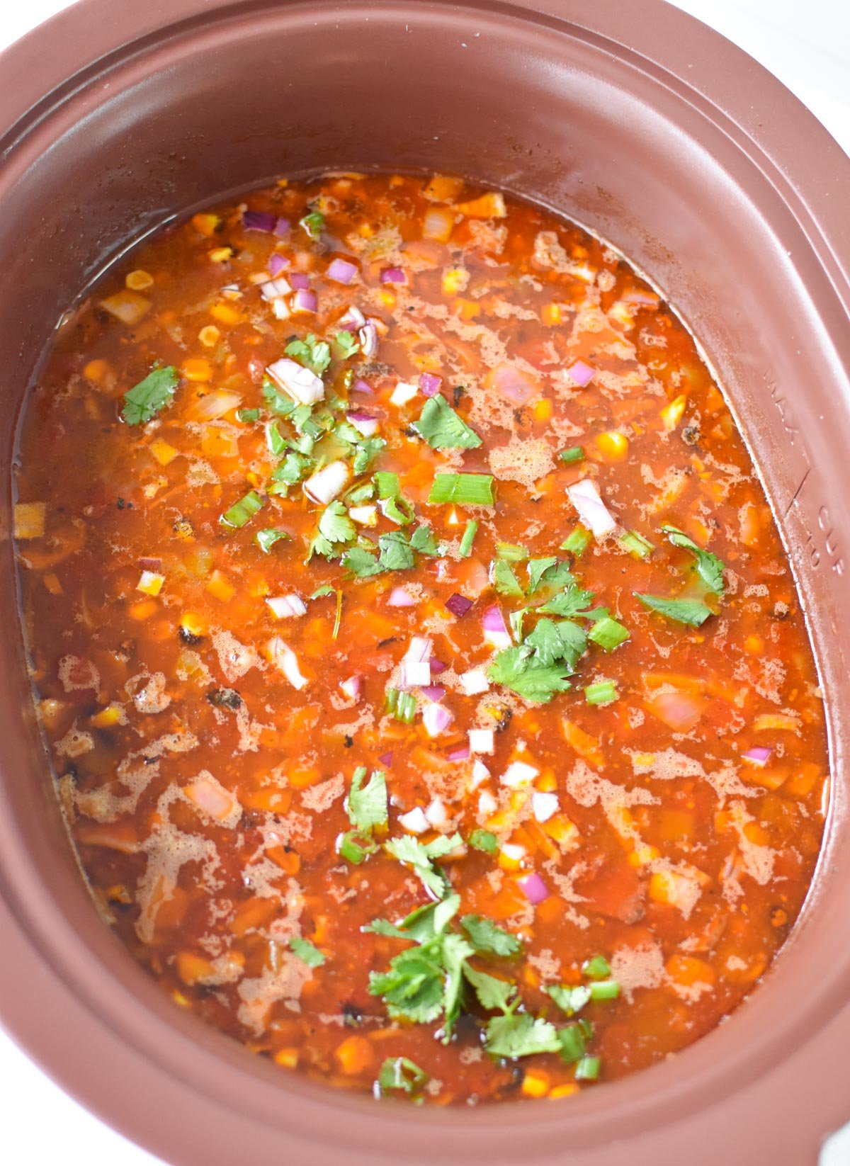 Slow Cooker Taco Soup Recipe in a slow cooker
