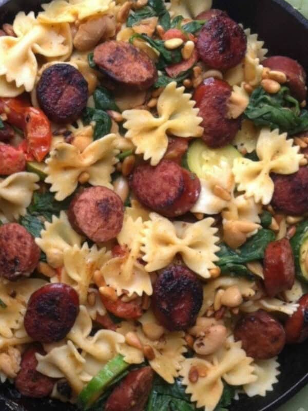 Smoked Sausage Pasta with White Beans 1200 x 1200