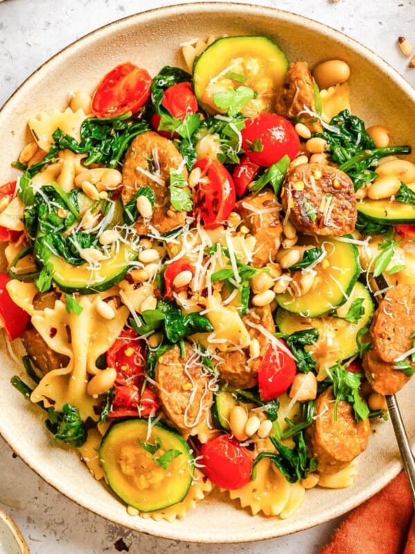 Easy Sausage Pasta with pine nuts