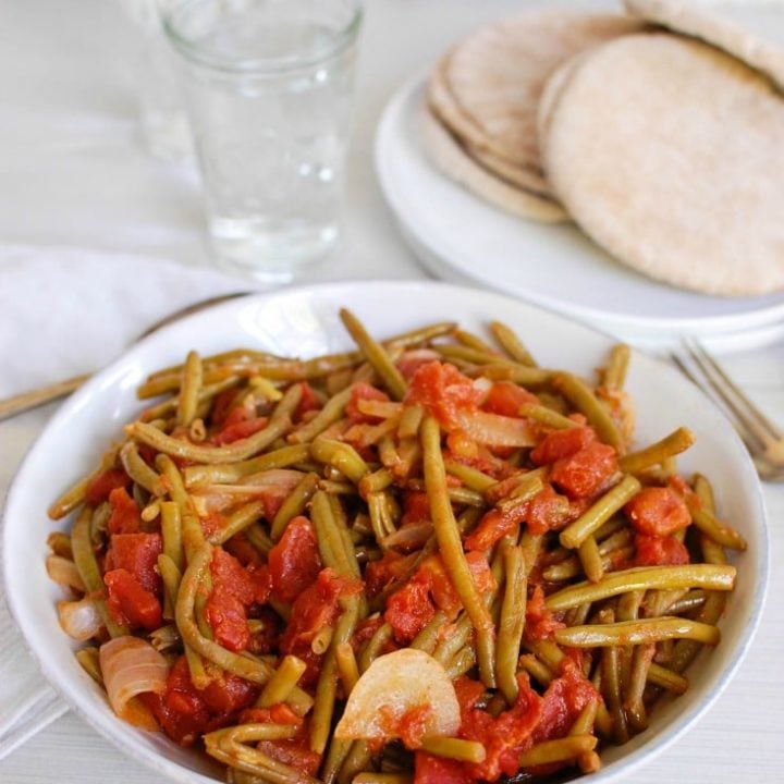 Lebanese Green Beans with tomatoes.