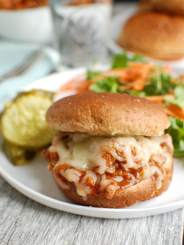 Turkey Sloppy Joes on a plate