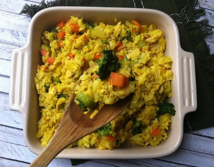 Curried Chicken and Rice Casserole with carrots 