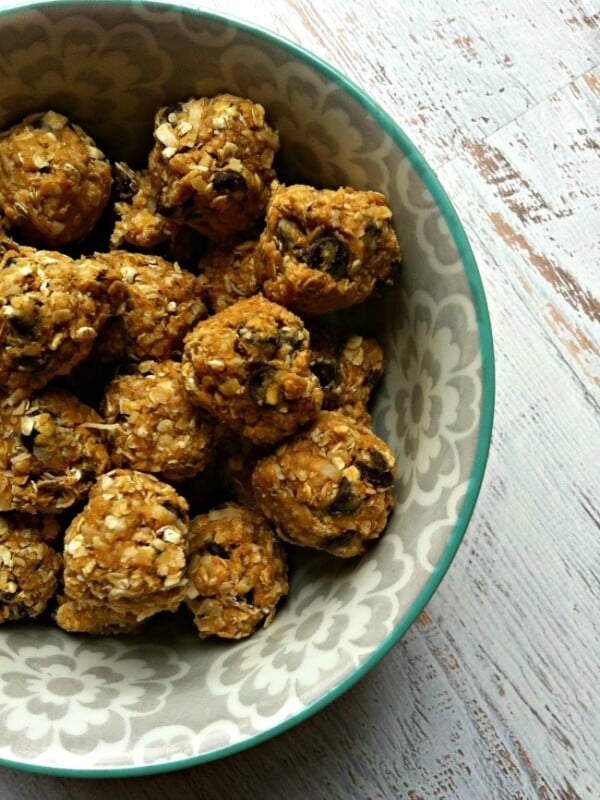 Peanut Butter Coconut Oatmeal Bites in bowl