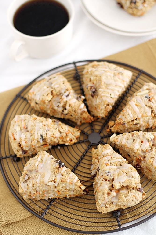 Morning Glory Scones on rack