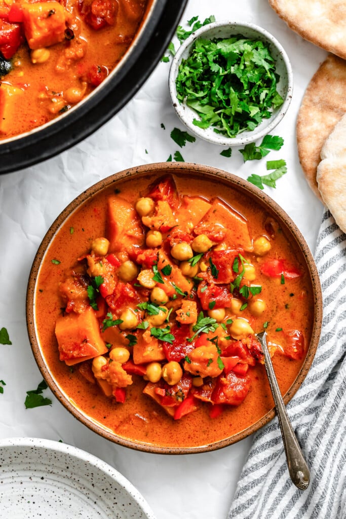 Butternut Squash Chickpea Curry with parsley 