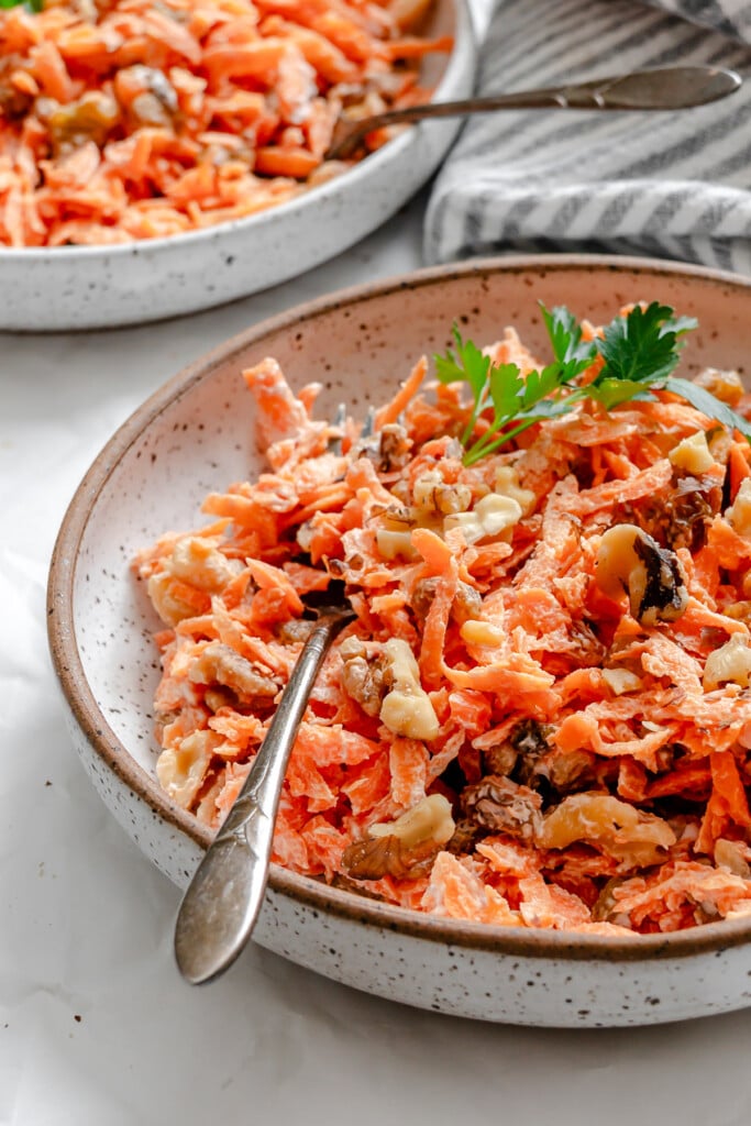 Carrot Raisin Salad in a bowl 