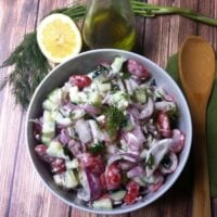 Cucumber Tomato Salad with Dill Yogurt Dressing