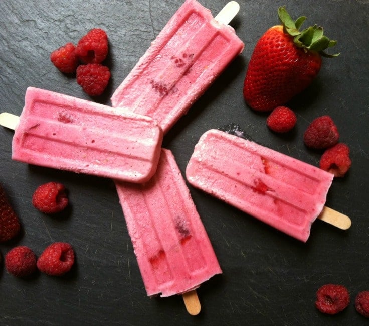 Strawberry Raspberry Cream Pops